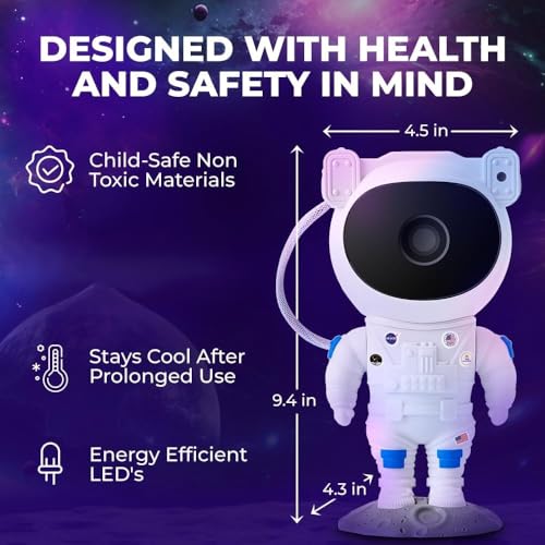 Image of Desidiya LED Starry Night Light Projector Lamp, Galaxy Projector, Star Projector with Timer and Remote Astronaut Nebula Lamp for Kids Adults, Room Decor Gifts for Kids, Friends, Birthday Party (White)