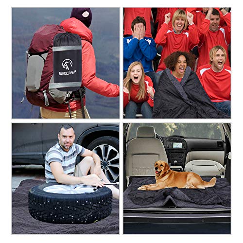 REDCAMP wasserdichte Camping Decke mit Sherpa-Futter, Thermo Groß Stadiondecke, Warm Outdoor Decke für Camping, Flugzeugreisen, Backpacking, Segeln, Reise, Terrasse und Heimnutzung, 200 x 150 cm