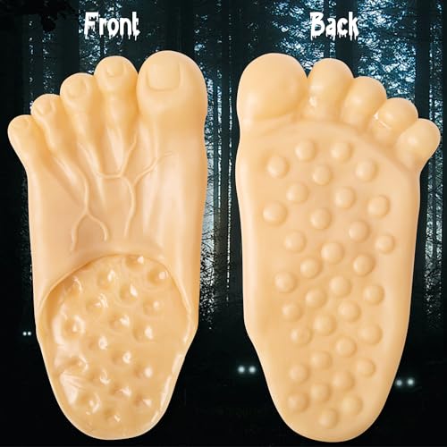 Watayo 1 Pair Halloween Barefoot Funny Feet Slippers- Realistic Big Foot Slippers Shoe Covers- Scary Costume Props Toe Slippers for Halloween Family Cosplay Costume Accessories4