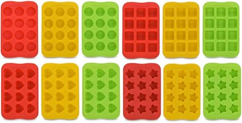 DOITOOL 12 moldes para piruletas de gelatina de panadería, bandeja de dulces de estrella, magdalenas, moldes de mantequilla, molde de gelatina,