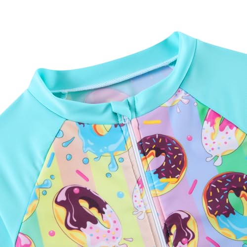 Image of Funnycokid Girls Swimsuit Kids Bathing Suit Rashguard Swimwear Long Sleeve 3 Piece Toddler 3-7 Years