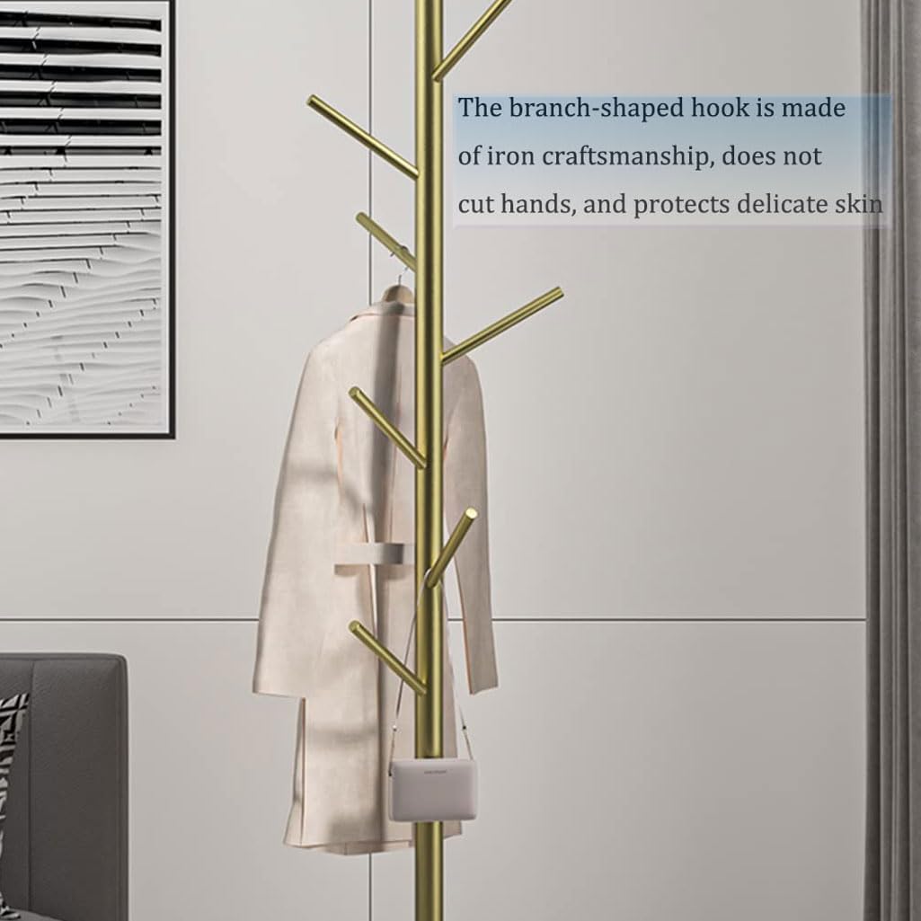 Appendiabiti autoportante in metallo con base in marmo, 7 ganci, organizer per cappelli e cappotti, per ingresso, corridoio, camera da letto, armadio, elegante albero bianco