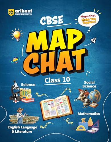 Image of Arihant CBSE Map Chat Class 10 Exam 2026 | Visual Learning Maps for Science, Social Science, Mathematics & English Language and Literature | Concept-Based Revision Book | English Medium
