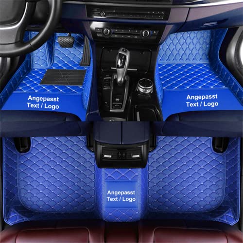 Tapis de Sol Personnalisés pour BMW Series 1/2/3/4/5/6/7 X1 X2 X3 X4 X5 X6 X7 I3 I4 Z4 M3 M4 M5,Tapis en Cuir PU imperméable Anti-poussière Bleu