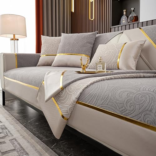 Housse de coussin en chenille antidérapante douce gris 45x45