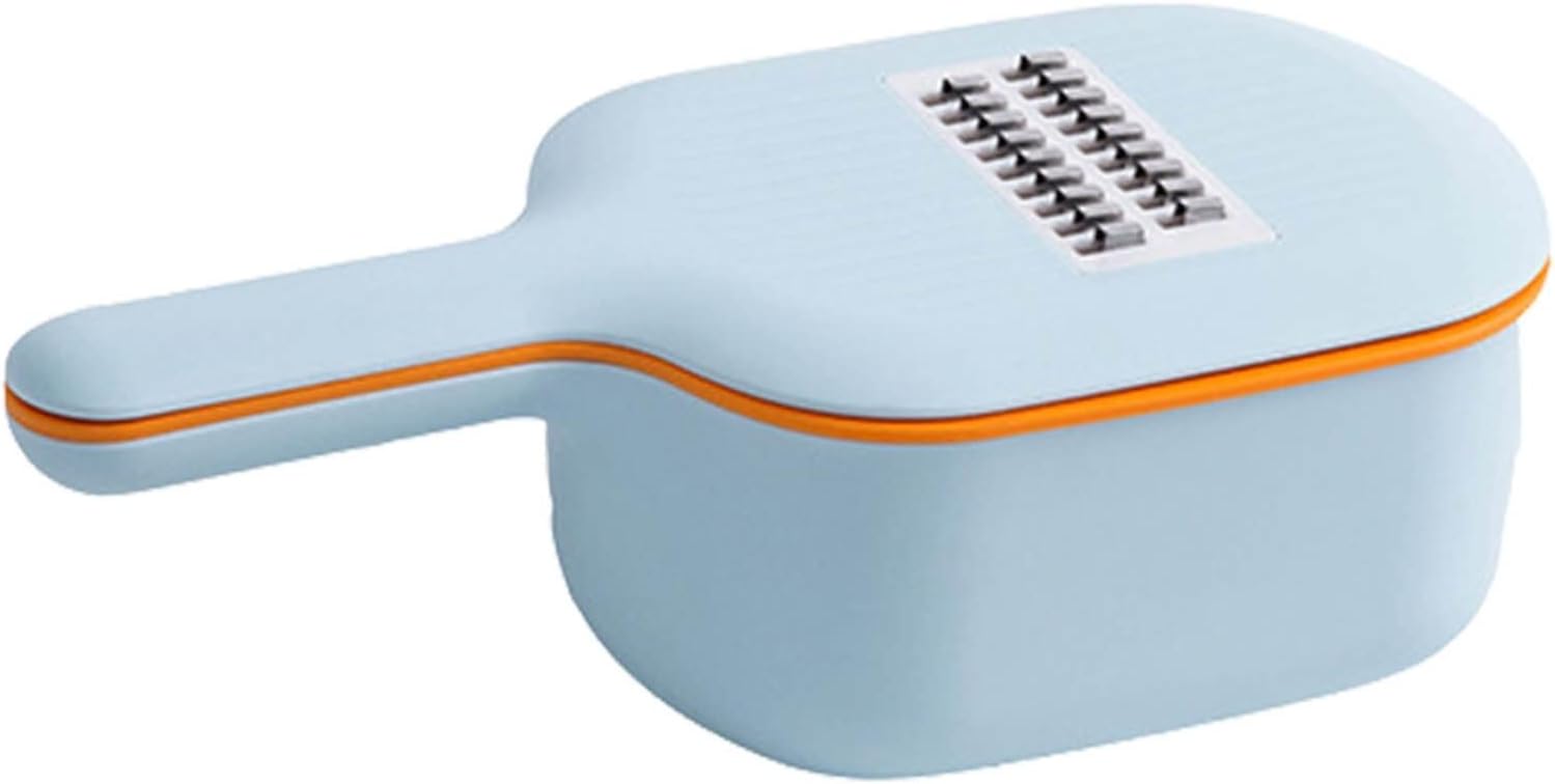 Mandolines Potato Slicer Multi Cutter With Bowl Handle Filter Hand Protector 4 In 1 Manual Food Veggie Chip(White)