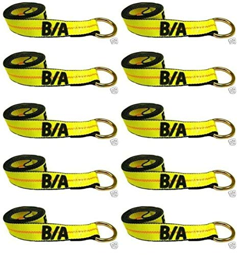 Qty. 10, 38-1-10-x10, 10' Lasso Strap for Wheel Lift, Wrecker, Rollback, Tow Truck. Fits JerrDan, Century and More.