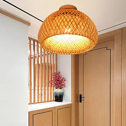 Luminaire rotin pour plafond bas qui diffuse une lumière douce sans éblouir - 5