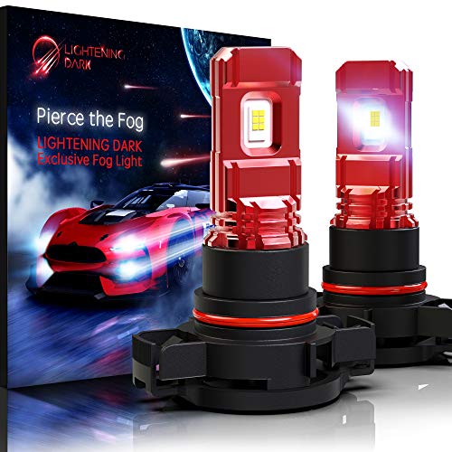 LIGHTENING DARK 5202 (H16-EU) LED Fog Light Bulb DRL, 2504 (PSX24W) 530 Chips 800 Lumens 6000K Cool White (Contains 2 Bulbs)