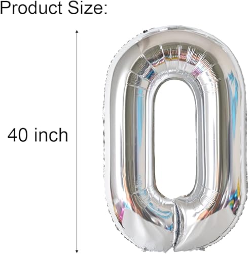 Miniatura 3 de Kit de globos de cumpleaños de 40 pulgadas globos de número 16 pulgadas globos de letras de feliz cumpleaños globos de Mylar de lámina plateada para