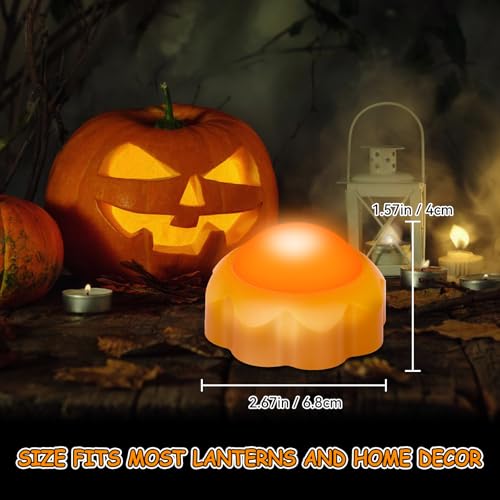 Image of Halloween Pumpkin Lights Battery Operated, Remote Control Always On /Colorful Candlelight Ambient Light Multi-Function Timing Bedside Light for Bedroom