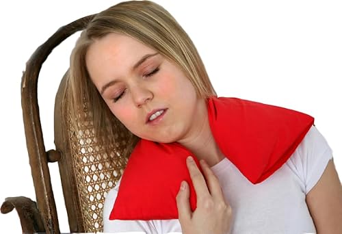 ALMA Cojín terapéutico Tradicional con granos de cebada 100% natural 47x33cm – Uso frío y calor (Rojo)