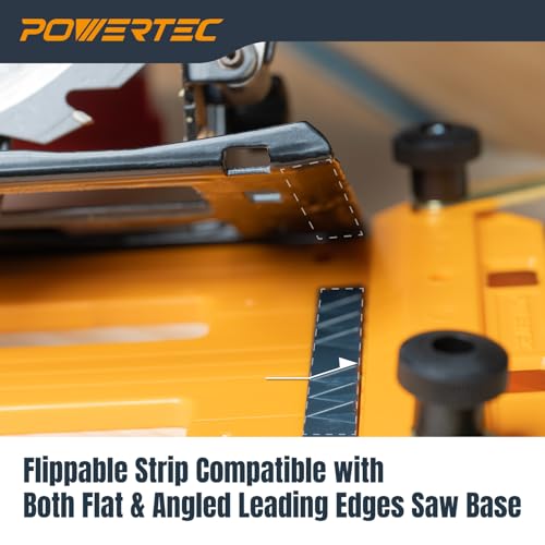 Image of POWERTEC Circular Saw Guide Rail System - Rip-Cut Edge Guide Track for Straight Cuts in Plywood, Sheet Goods & Panels - Fits Left & Right Circular Saws - Portable Cutting Jig for Woodworking (72093)