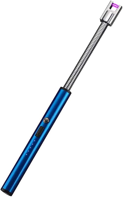 Electric Arc Lighter, Plasma Lighter Flameless Windproof USB Rechargeable for BBQ Gas Stove Candle Fireworks (Blue)