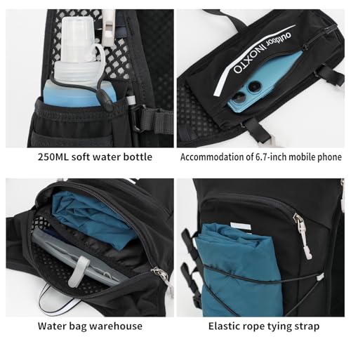 Image of INOXTO Running Hydration Vest Backpack,Lightweight Insulated Pack with 1.5L Water Bladder Bag Daypack for Trail Hiking Running Cycling Race Marathon for Women Men