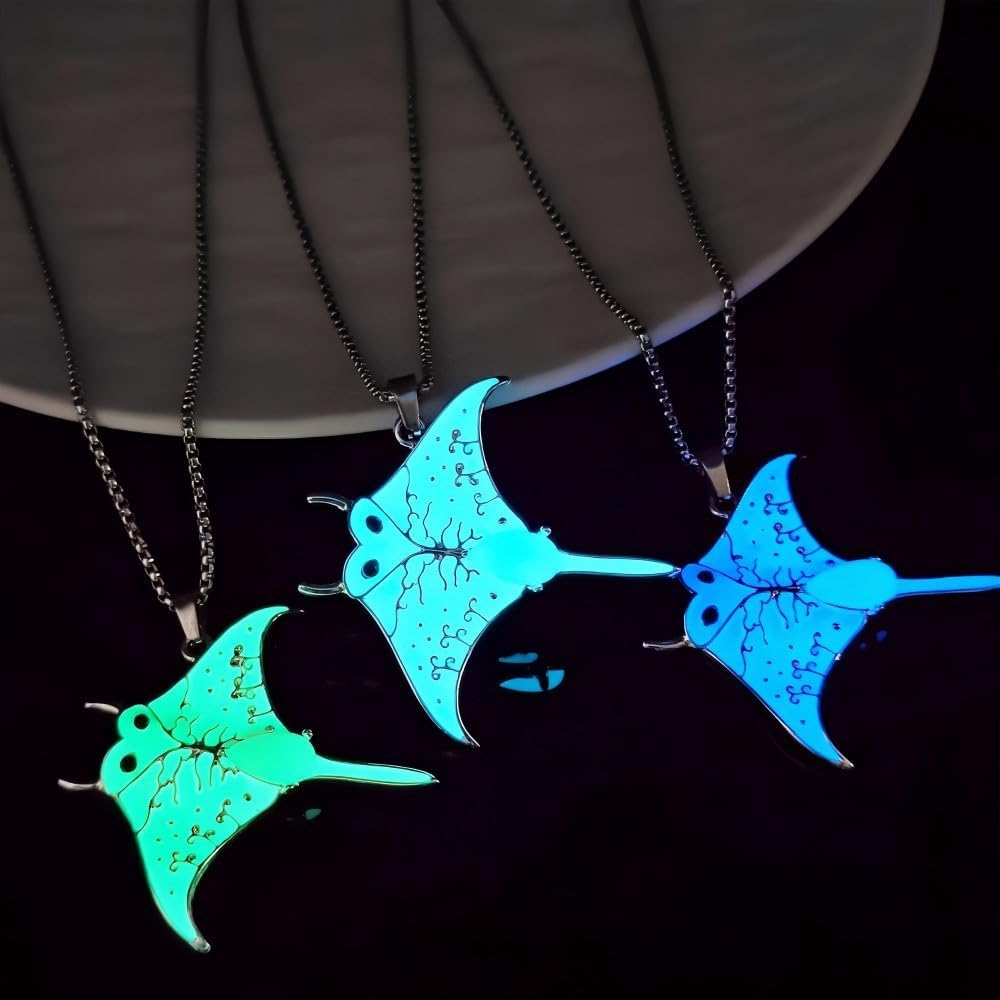 Manta Ray Pendant Necklace for Women Men Luminous Stingray Necklace Cute Ocean Animal Necklaces Dainty Jewelry Gift - Image 4