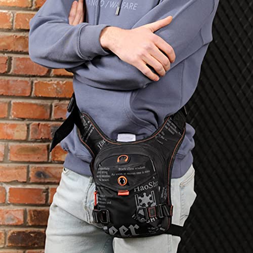 plplaaoo Waist Bag,Waterproof Nylon Fanny Pack,Lightweight Portable Motorcycle Leg Bag,Outdoor Cycling Chest Waist Pack for Hiking Travel Motorcycling Camping Fishing - Image 2