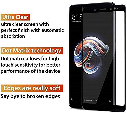 Image of zitel tempered glass screen protector for redmi note 5 pro (black) edge-to-edge full screen coverage with installation kit