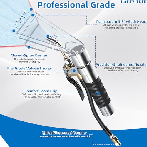 Image of Happy Tree Universal Fit All Brands' Shop Vac Extractor Hose Kit Adapter Wet-Dry Extraction Accessory for Upholstery & Carpet Cleaning Auto Detailing Wet Vaccum Accessories with 25 Feet Water Hose
