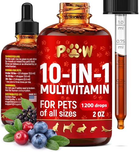 Liquid Multivitamin For Dogs With Glucosamine – Help With Allergies & Utis – Dog Vitamins And...