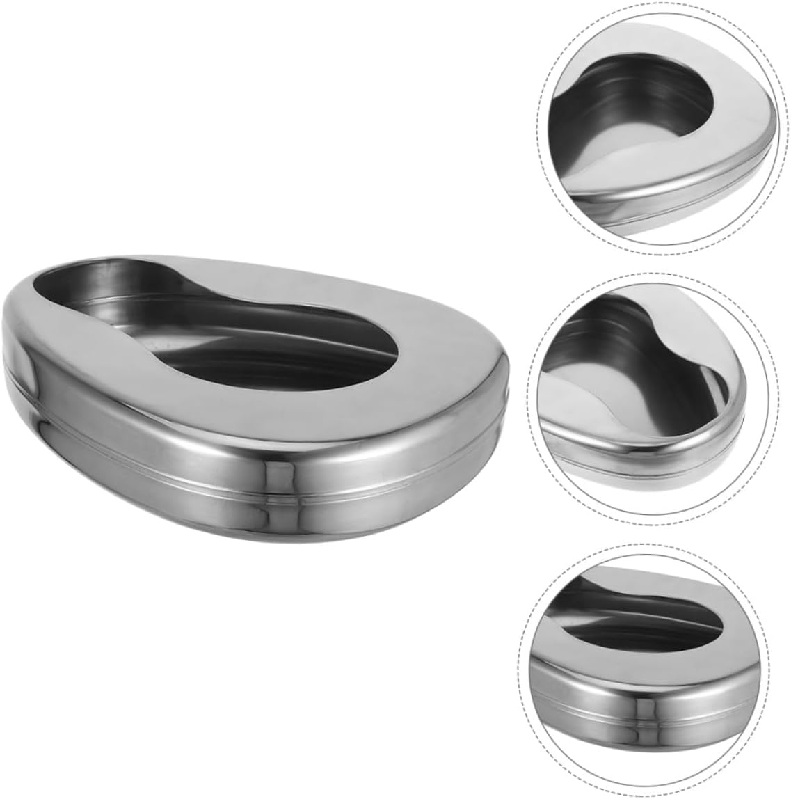 Angoily Stainless Steel Bedpan for Bedridden Elderly Women and Men, Heavy Duty Portable Toilet, 2pcs Bed Pans Without Lid for Home and Hospital Use