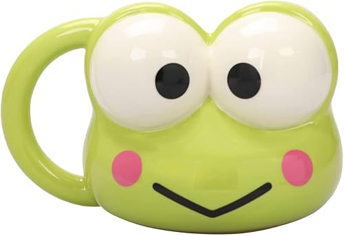 Bioworld Keroppi - Taza de cerámica con personaje esculpido de 13 onzas