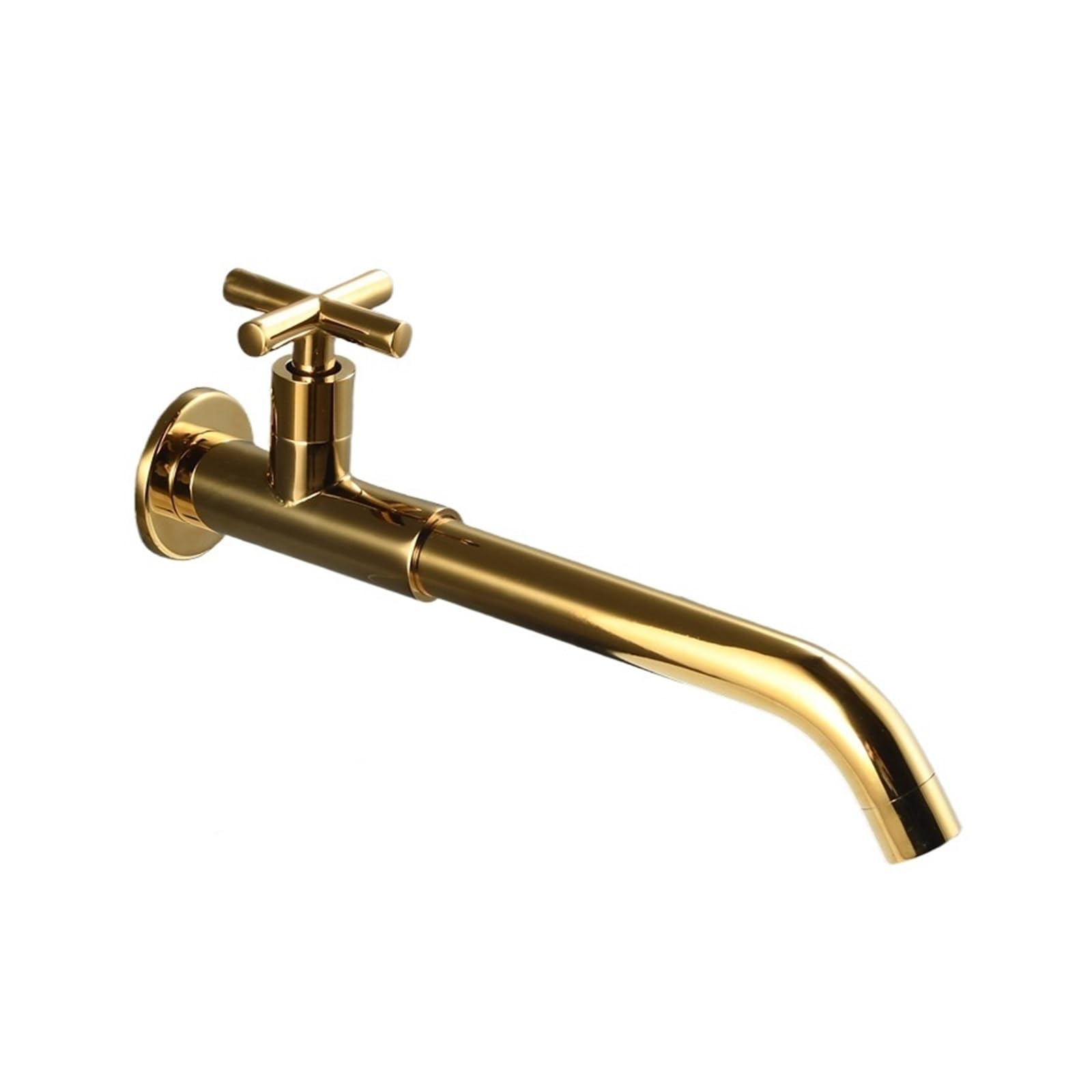 Grifo de agua fría G1/2 de pared negro para inodoro y fregadero alargado