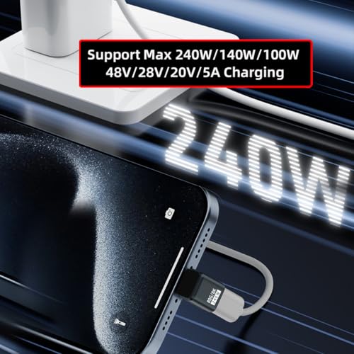 Adaptador USB 5.0 macho a hembra ángulo con 240W USB-C miniatura 5