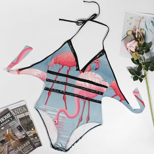 Maillot de bain Flamingo dos nu et extensible style bikini une pièce chic