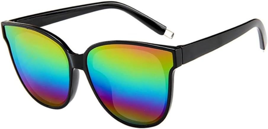 Clearance! TOAMEN Womens Ladies Designer Oversized Flat TOP CAT Eye Mirrored Fashion Shades Sunglasses - OFFERING Full UV400 Protection - Suitable for Outdoor Activities (Color E)