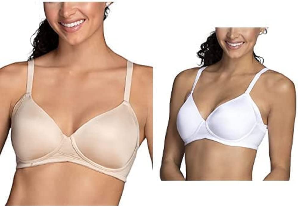 Photo 1 of Vanity Fair Women's Beauty Back Bra with Extended Side & Back Smoothing Full Coverage Wirefree (72267) 36B Full Coverae Wirefree - 2 Pack - Beige/White--SEALED PACKAGE--