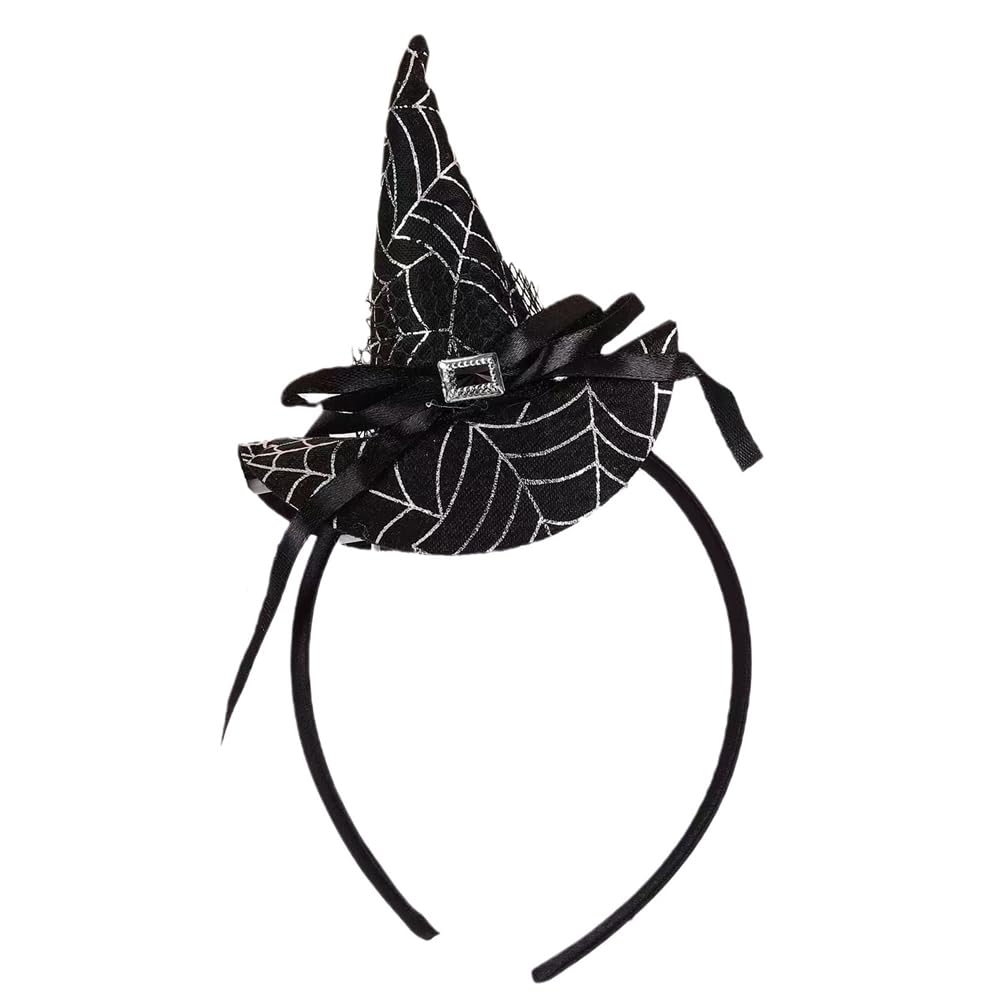 Totelux Halloween Witch Hat Headband Cute Spider web Hair Hoop for Women Girls Cosplay Makeup Costume Decoration Party Supplies Halloween Hair