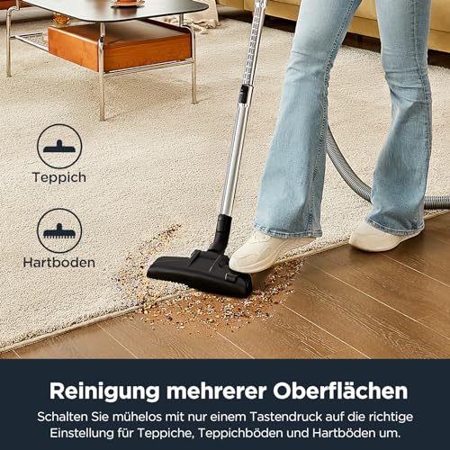 Eureka WhirlWind Staubsauger Beutellos, Leistungsstark, Kompakt und Leicht, für Hartböden und Teppich, HEPA-Filter, 8m Aktionsradius, 700W, 1,5L, Blau – Bild 3