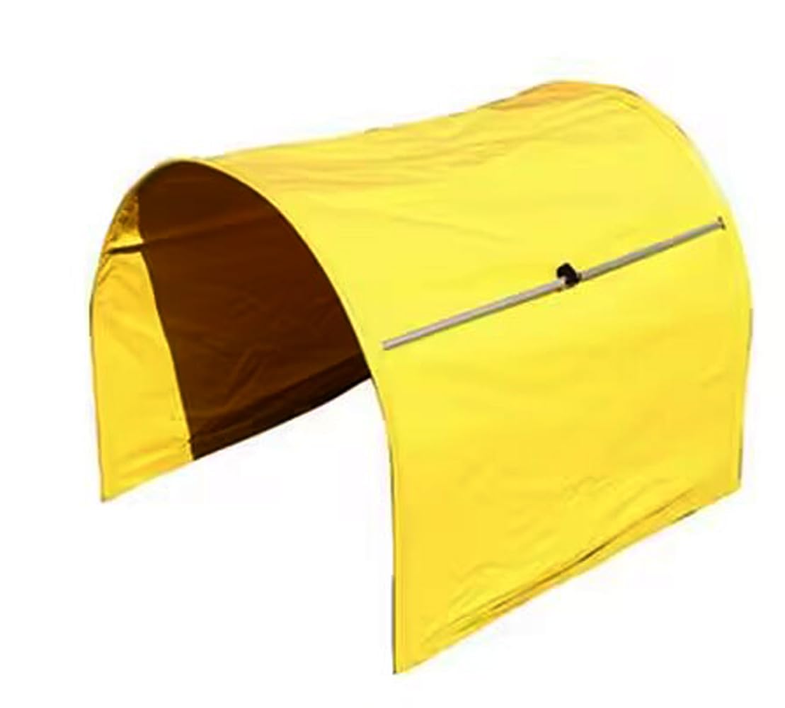 Handlers Choice Bottomless 1 Meter Hoopers Tunnel, with PVC Fabric and Adjustable Tension Rods - Yellow