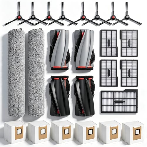 Image of Replacement Parts Kit Compatible with Eufy Omni E25 / E28, Vacuum Cleaner Accessories Includes:2 Mop Roller Brush,2 Set Main Brush,8-Side Brush,5-Filter,6-Disposal Dust Bags