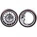Oasis Plus Tribal Sun & Moon Organic Wood Flesh Tunnels Double Flared Ear Stretcher Saddle Plugs 8mm - 20mm