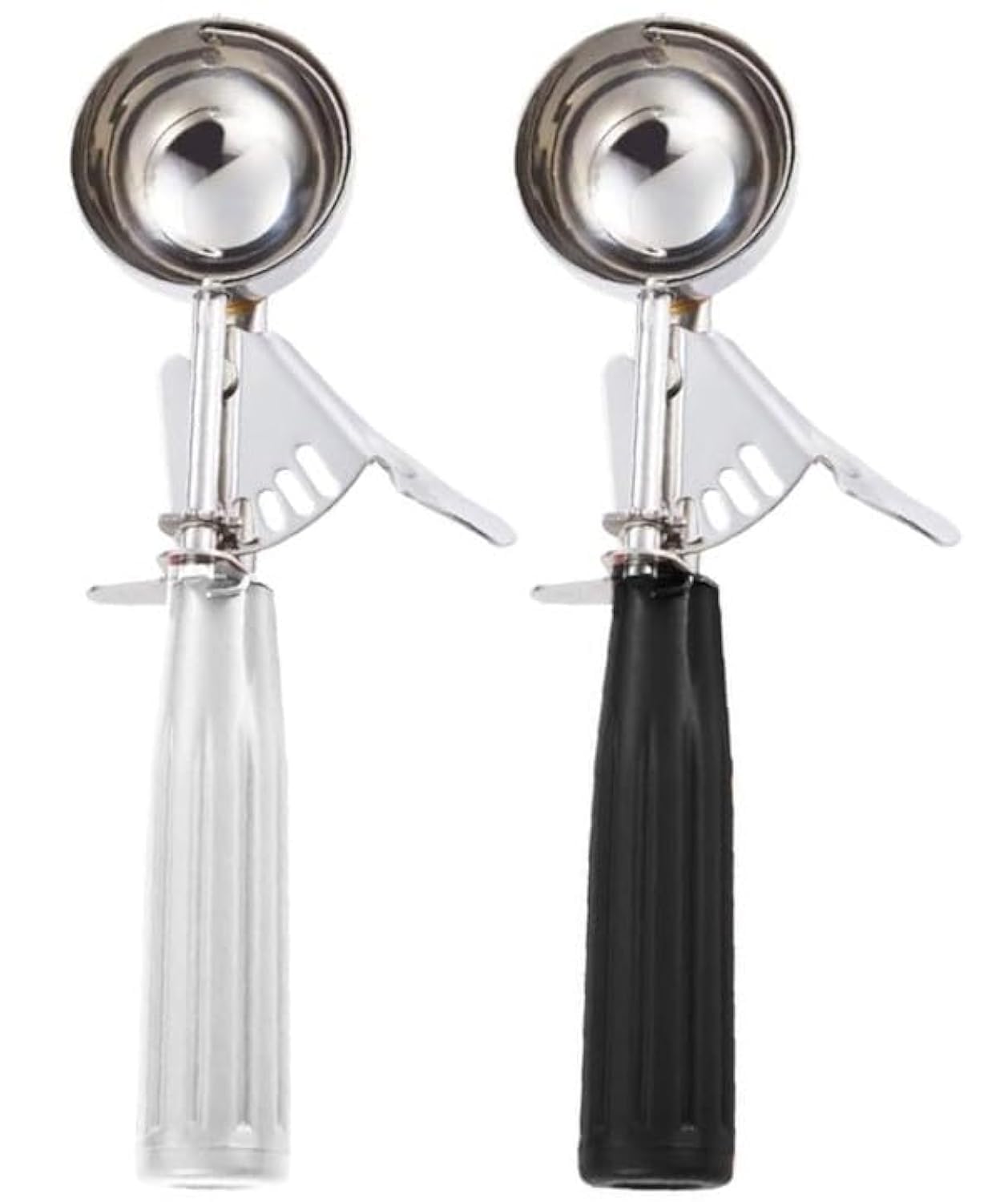 Meadow Lane Trigger Scoop - #24 Size (2-in Diameter) 2.7 Tbsp Capacity, Stainless Steel, Portion Control, Ice-cream & Cookie Dough Scoop, Black and