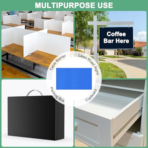 Image of M METERXITY 5-Pack Corrugated Plastic Sheets, 18 Inch x 24 Inch Waterproof Blank Corrugated Poster Board Yard Signs for Garage Sale /Office /Classroom /Party /Lawn Sign Road [5mm Thick, Blue]