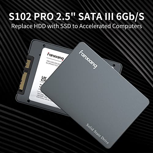 Image of fanxiang S102 Pro 1TB 2.5 inch SSD SATA Internal Solid State Drives, Up to 520MB /s, SLC Cache, 3D NAND TLC, Aluminum Alloy Housing, Compatible with Laptop and PC Desktops