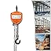 WHNLZGND Heavy Duty Manual Chain Hoist 1 Ton/2205 lbs Capacity, 19.7ft Lifting Height, 360° Swivel Hooks, Pre-Lubricated Bearing, Orange for Industrial & Home
