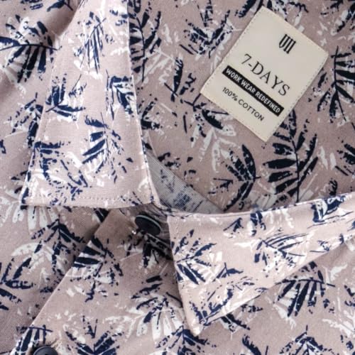 Image of 7-DAYS Men's Premium Printed Shirt - 100% Cotton, Regular Fit, Full Sleeve, with Pocket - Versatile for Formal Occasions and Casual Wear