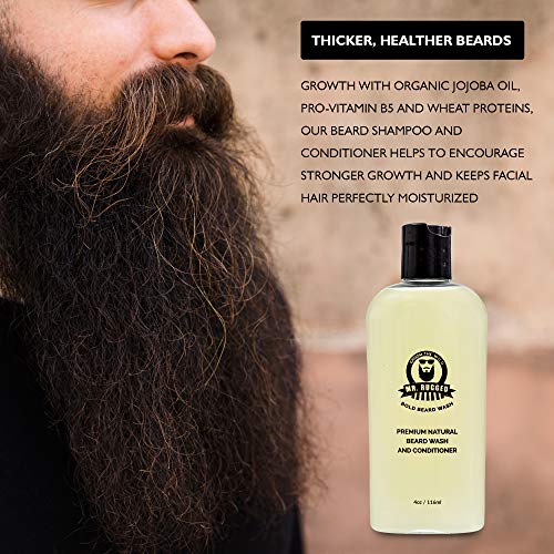 Mr Rugged Beard Wash And Conditioner For Men – (Peppermint 2-In-1, 4Oz Bottle) Natural Beard Shampoo For Soft Beard – Strengthen And Improve Facial Hair Growth #TOP4