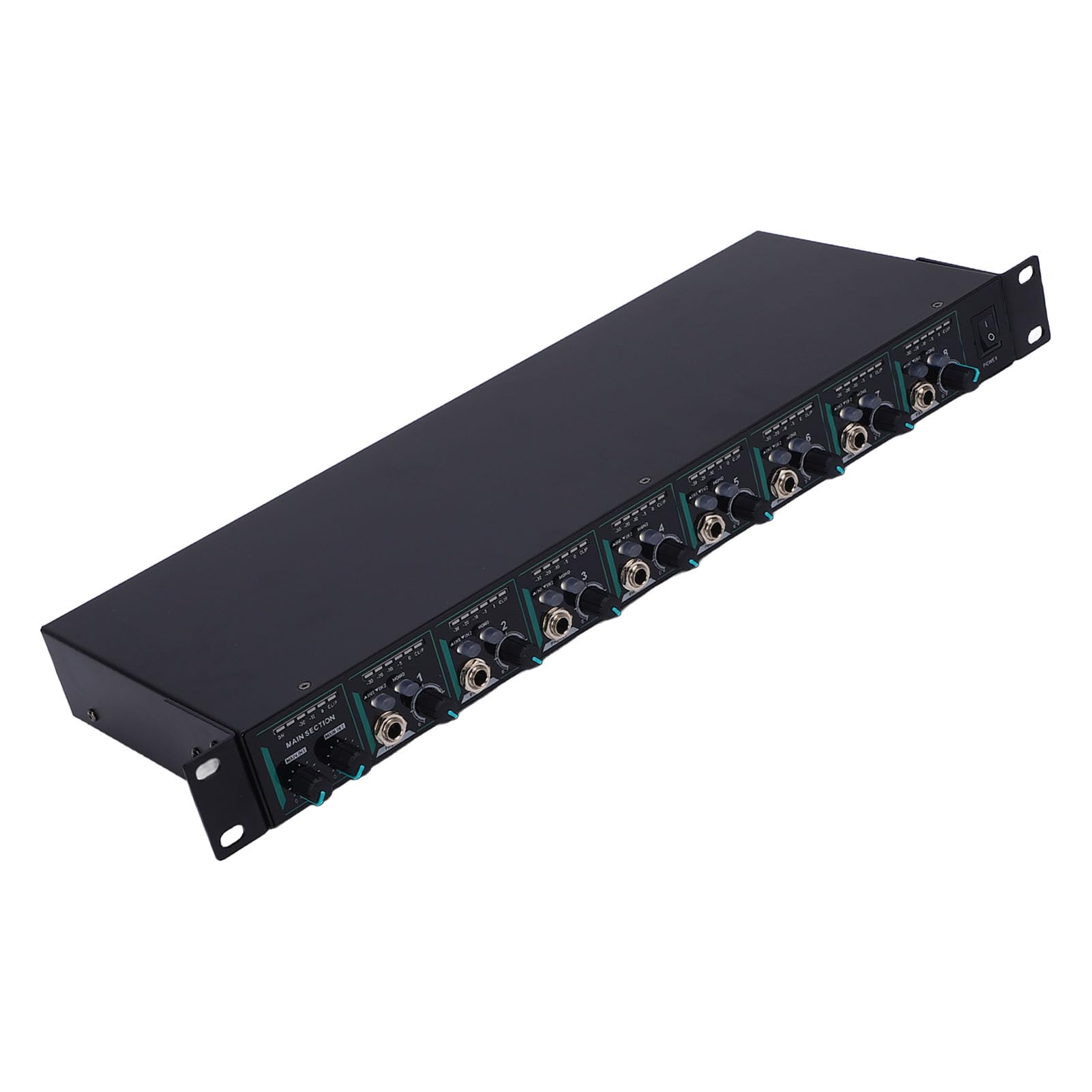 Generic Wzmacniacz Ucha Stereo, Szybka Regulacja Regulacji 8 Kanału dla Słuchawek dla Niezależnego Bezpośredniego Wejścia dla 1/4 1/8 Cala do Badania Słuchawek (wtyczka UE)