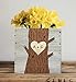 Personalized Tree Heart Wood Planter Box – Custom Initials, Wedding Date, Gift for Couples, Valentine's, 5th Anniversary, Engagement, or Spouse