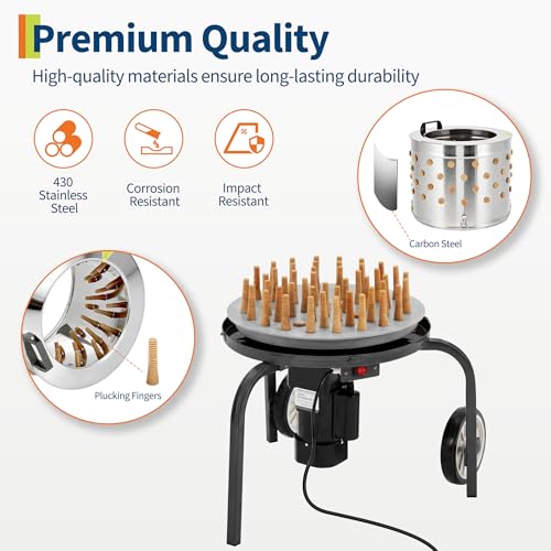 Image of Chicken Plucker Machine, 20 inch Drum Stainless Steel Poultry Plucker
