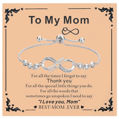 iJuqi Mother's Day Gifts for Mom from Daughter Son - Love Heart Mother Bracelets Birthday Christmas Valentine's Day Gifts