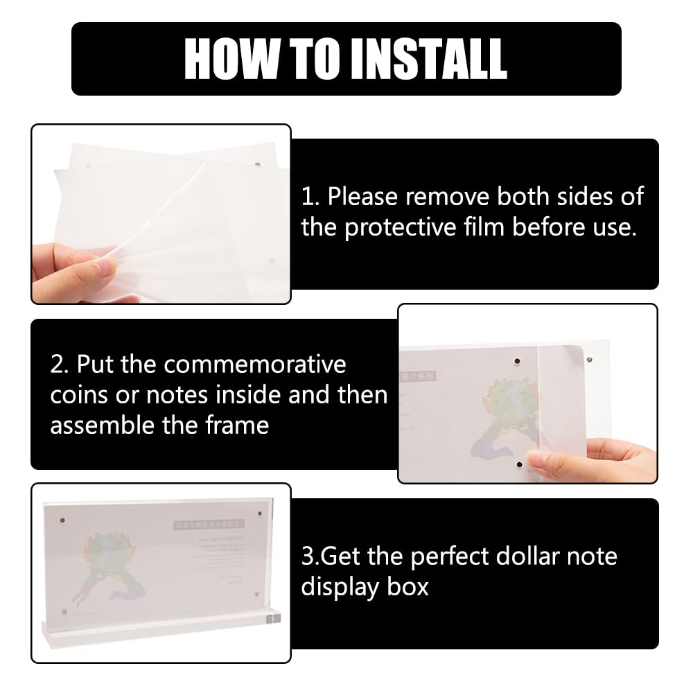 Plexico Foto Bank Notitie/Geld Houder/Acryl Valuta Display Frame/Magnetische Collector Houder/PF-05