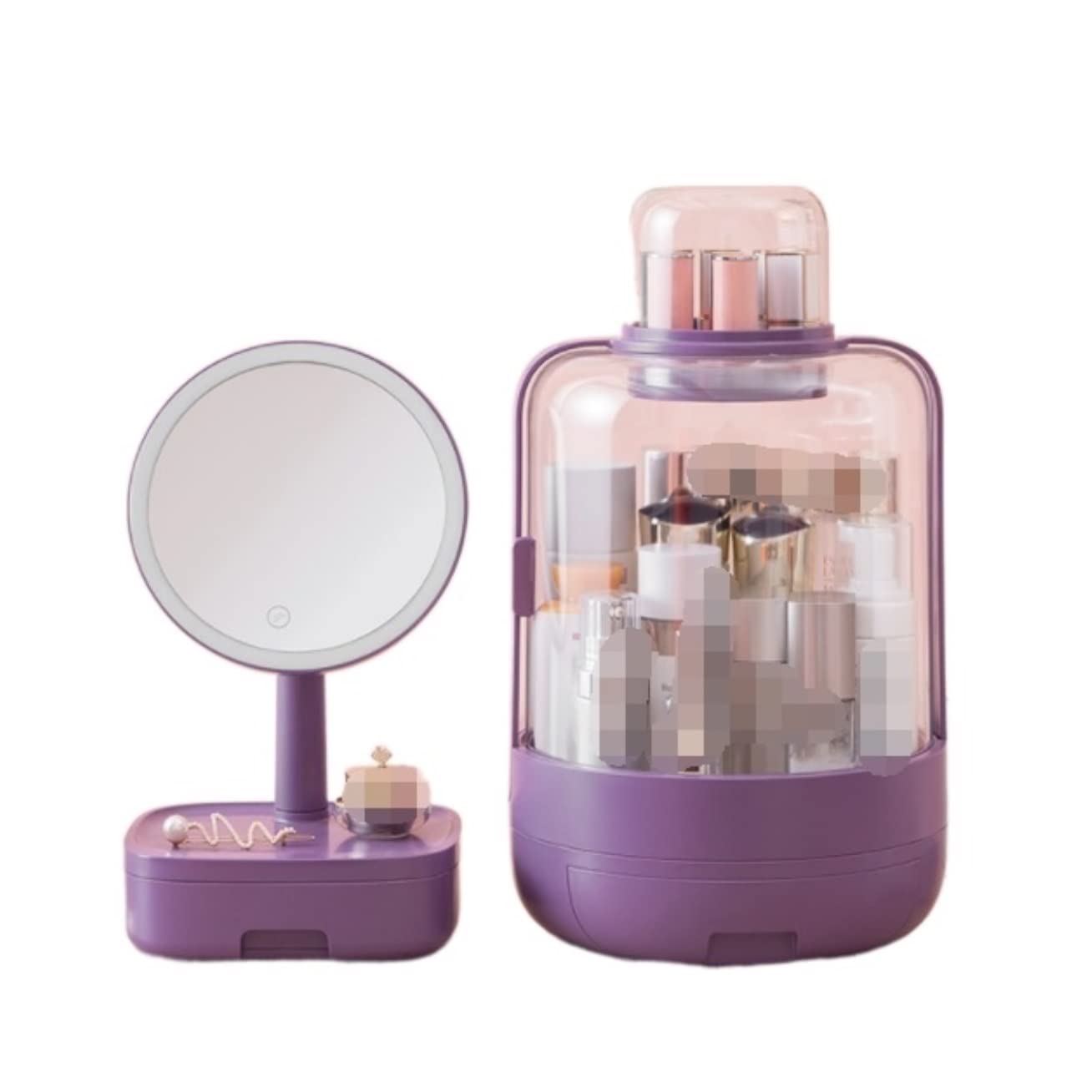 Przybory Makijażu Przezroczysty Organizator Na Przybory Do Makijażu Szuflady Przechowywania Kosmetyków Stojak Produkty Pielęgnacji Skóry Przechowywanie(Purple)
