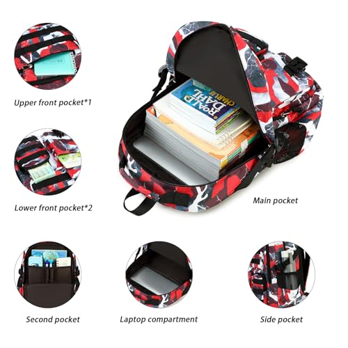 Mochila escolar adolescente Lmwzh espaciosa y resistente para libros 5