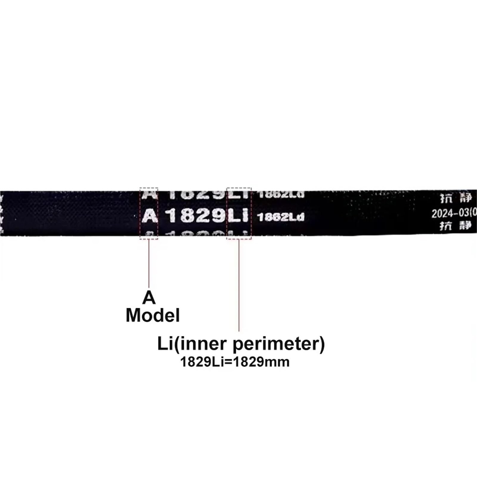 Correa de transmisión mecánica industrial A380 mm 900 mm, correa de transmisión mecánica, triángulo, secta alta, ideal para maquinaria pesada, reemplazo perfecto para Li 520 mm.